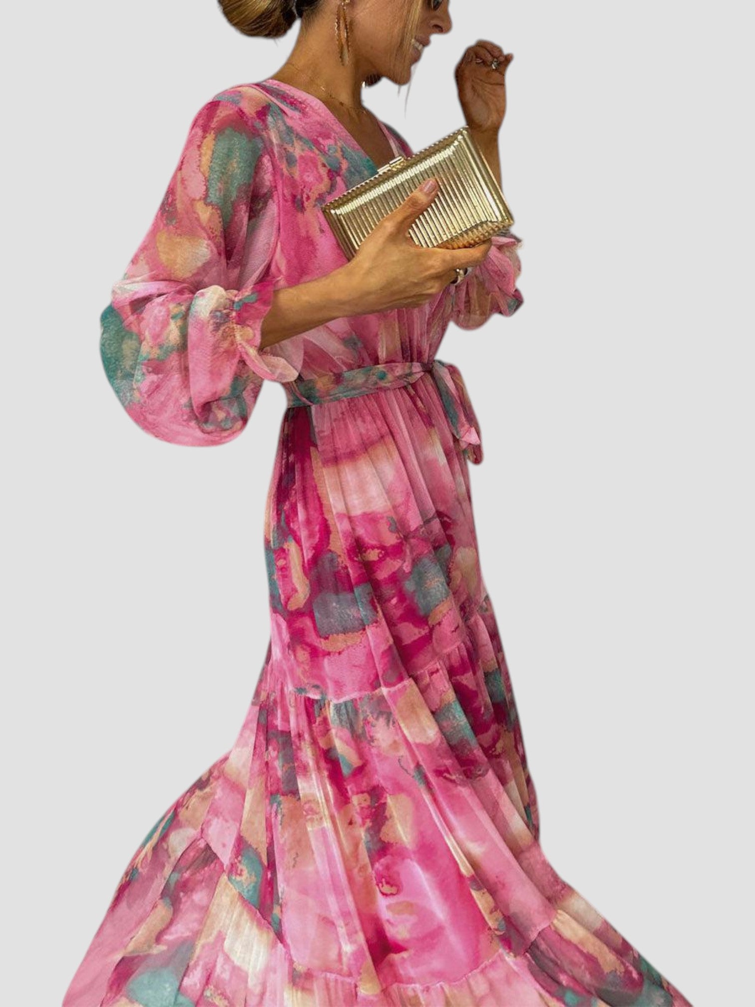 Chloe | Elegant Print Maxi Dress