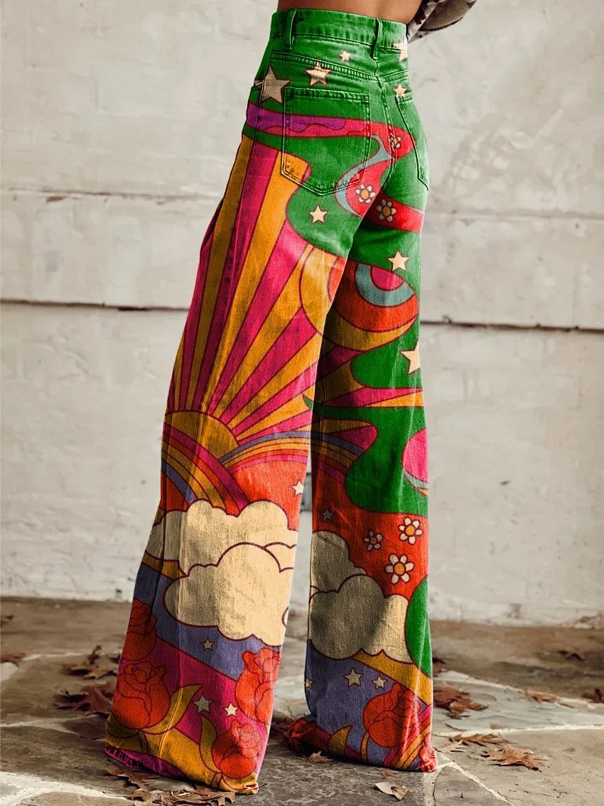 Sarah | Stylish Vibrant Wide-Leg Jeans