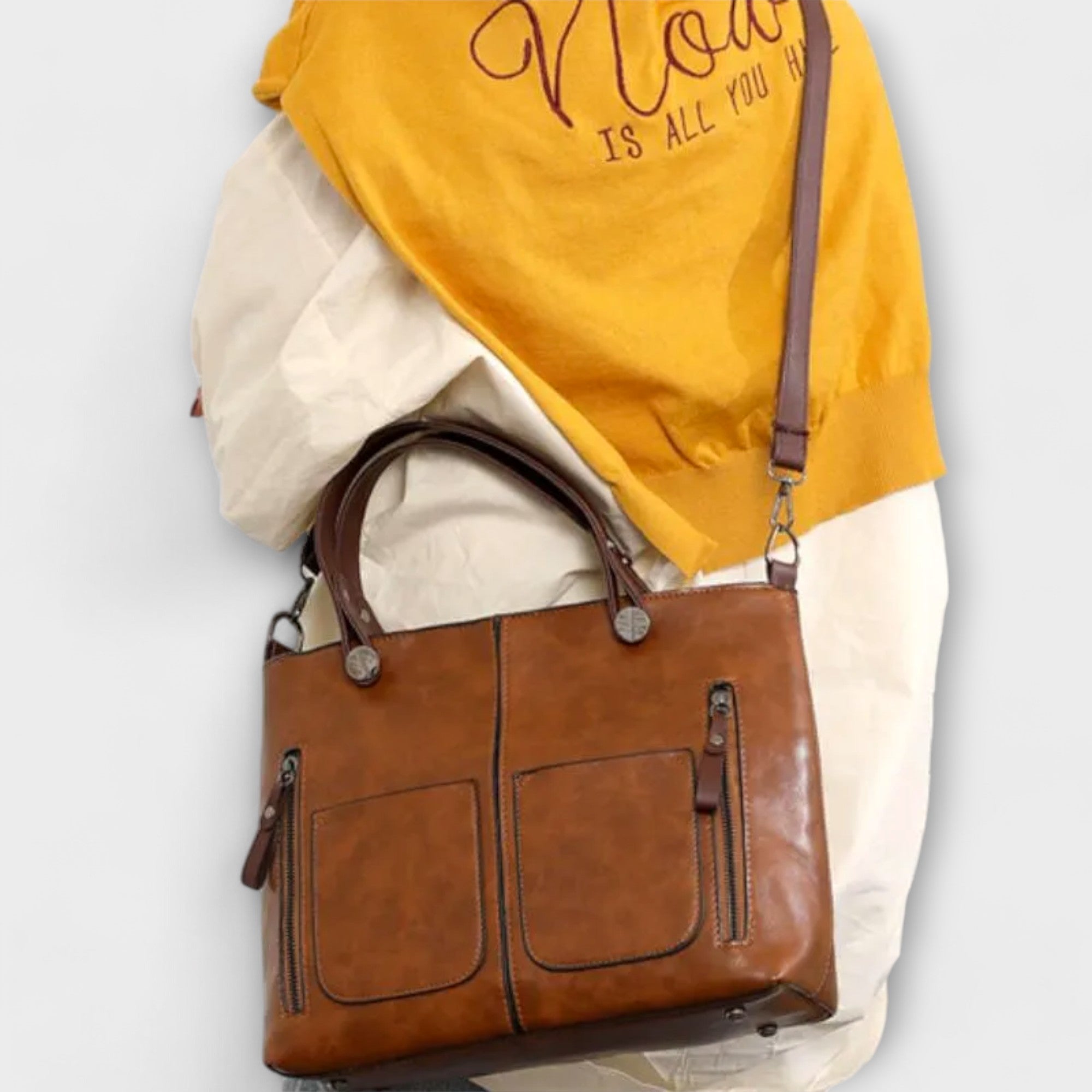 Catherine | Stylish Double Zipper Handbag