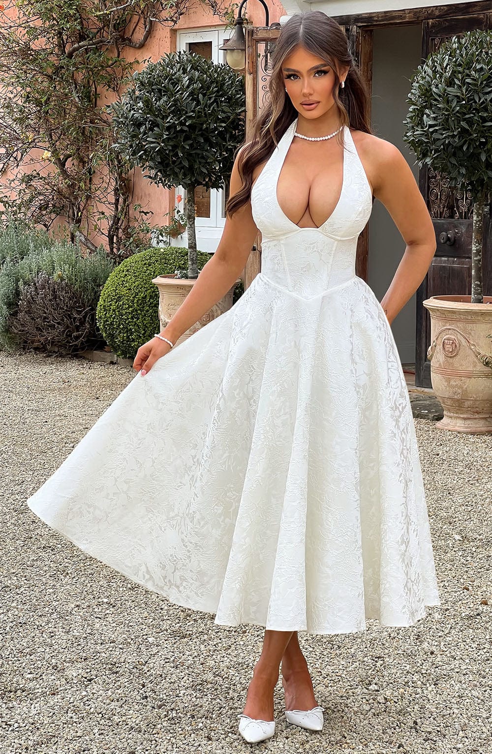 Kaitlyn | Elegant Halter Neck Midi Dress