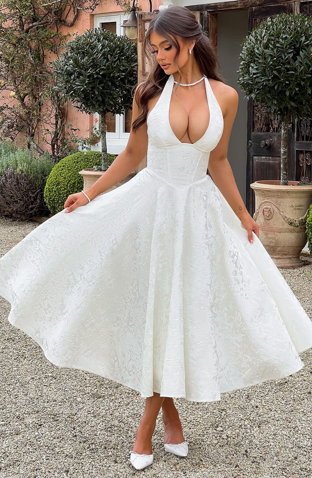 Kaitlyn | Elegant Halter Neck Midi Dress