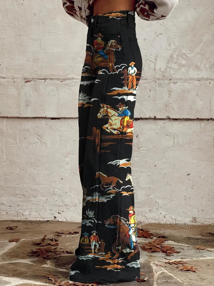 Holly | Vintage Western Rodeo Wide-Leg Jeans