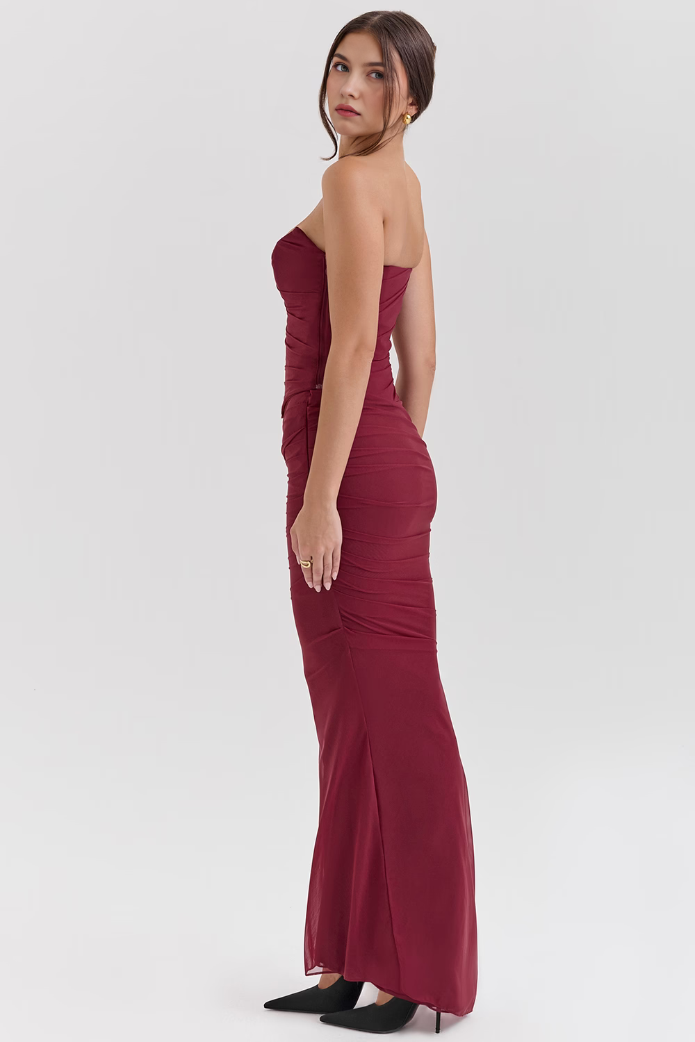 Angelica | Stylish Sleek Ruched Maxi Dress