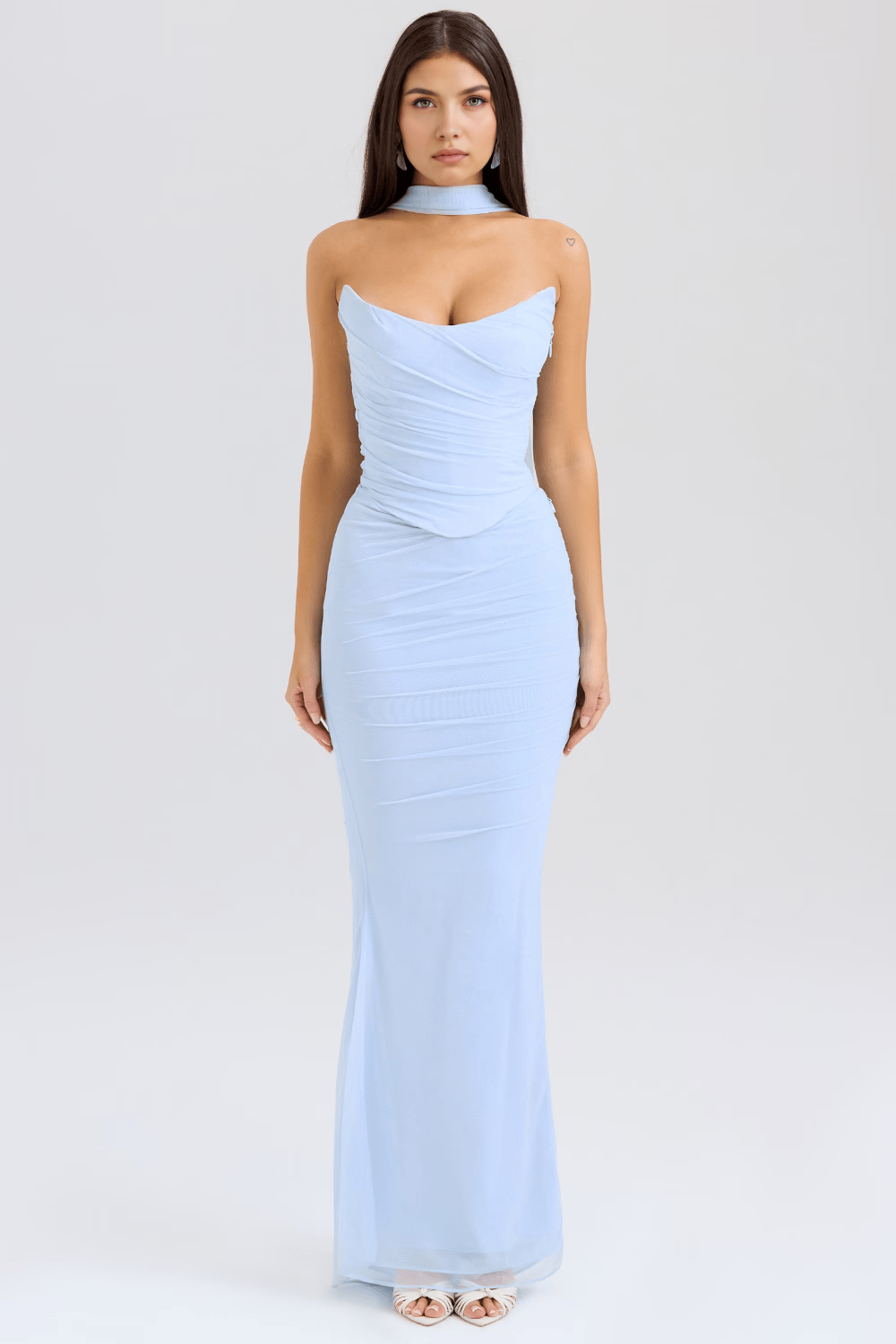 Angelica | Stylish Sleek Ruched Maxi Dress