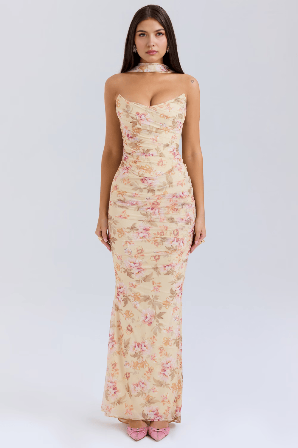 Angelica | Stylish Sleek Ruched Maxi Dress