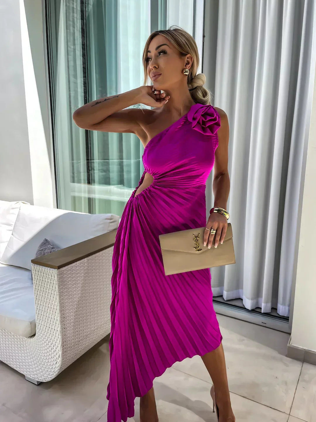 Chloe | Elegant Pleated Summer Dress