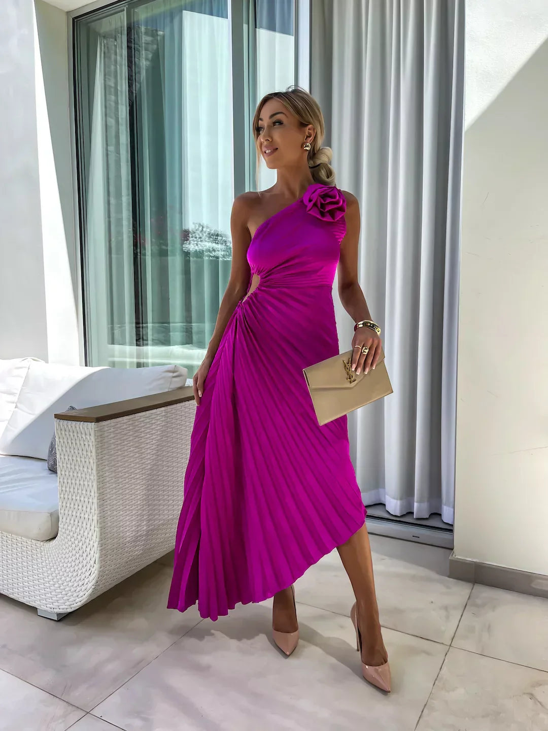 Chloe | Elegant Pleated Summer Dress
