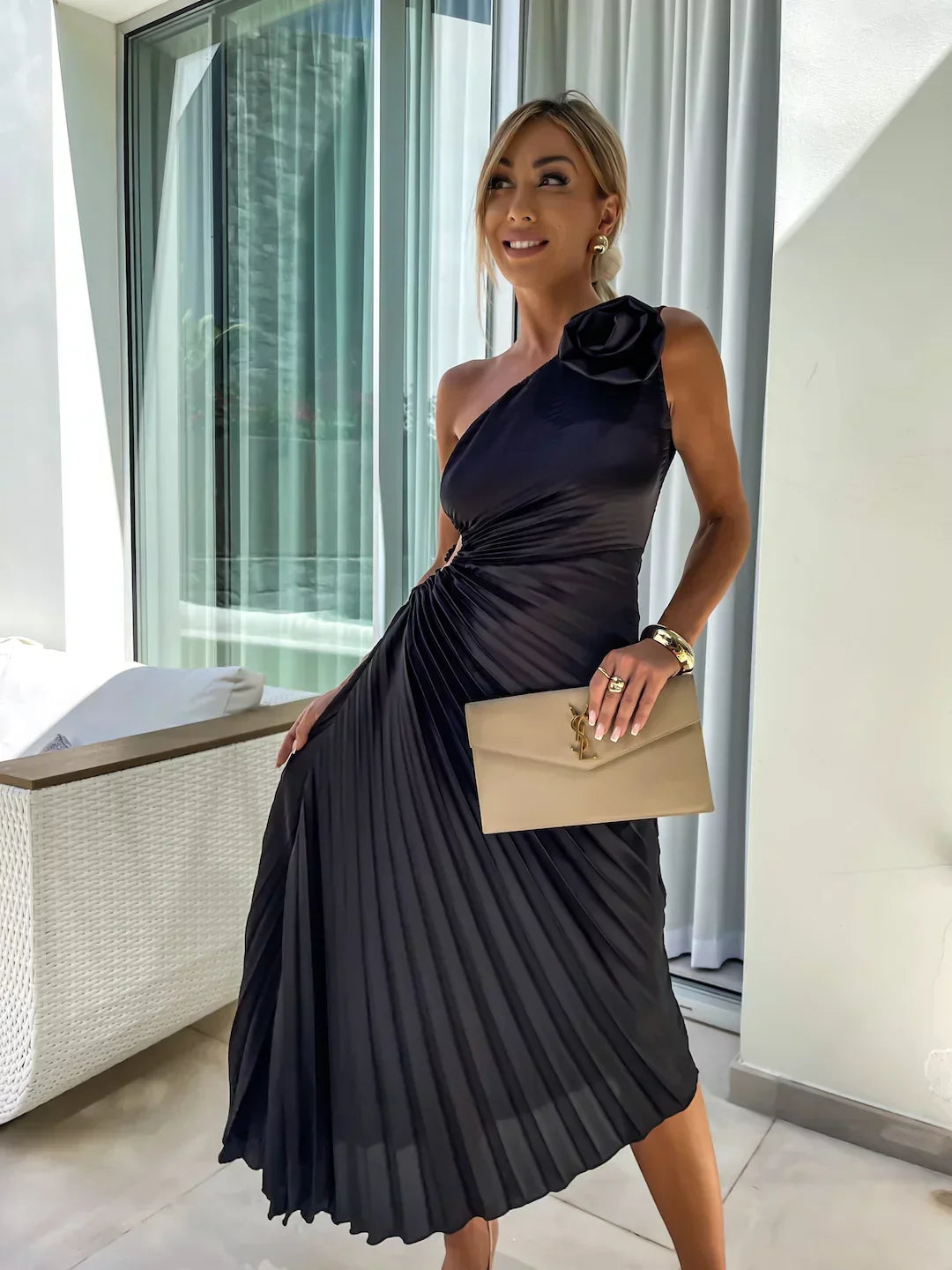 Chloe | Elegant Pleated Summer Dress