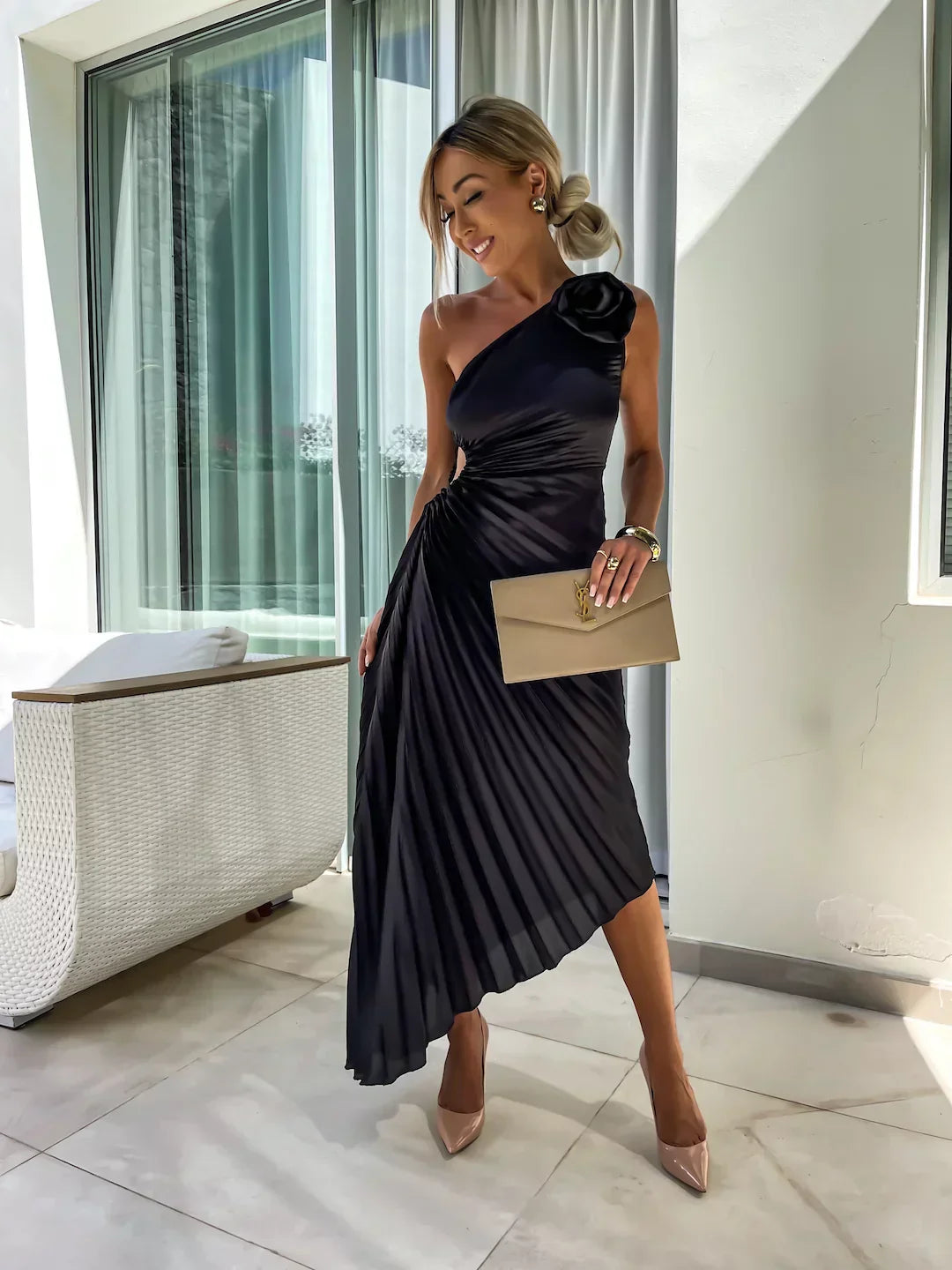 Chloe | Elegant Pleated Summer Dress