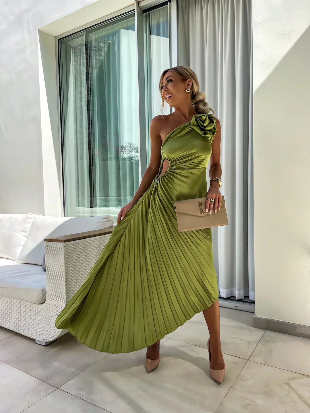Chloe | Elegant Pleated Summer Dress
