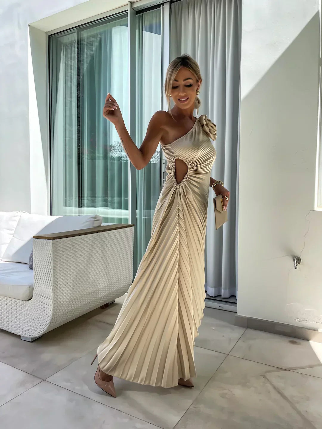 Chloe | Elegant Pleated Summer Dress