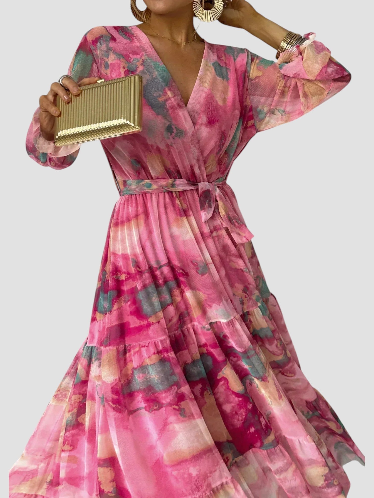 Chloe | Elegant Print Maxi Dress