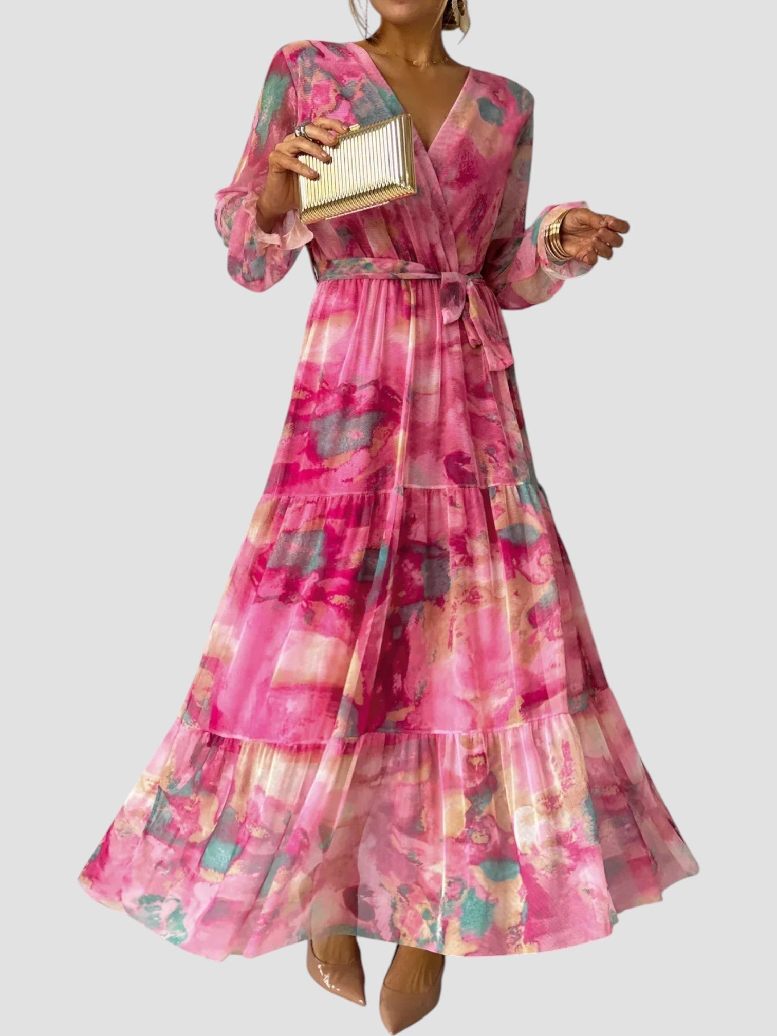 Chloe | Elegant Print Maxi Dress