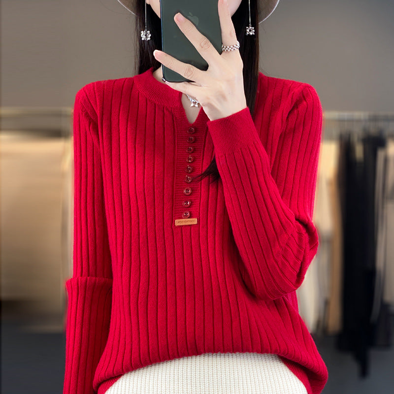 Rene™ | Knitted pullover with V-neck