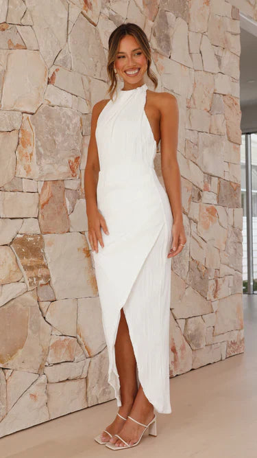 Anna | Elegant Summer Halter Dress